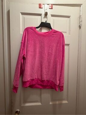 Joyspun Women's Ribbed Velour Pullover Pajama/Lounge Top